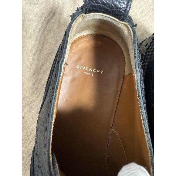 Givenchy Shoes Mens Size 9 Black Brogue Wingtip Derby Lug Sole Made in Italy main image 7